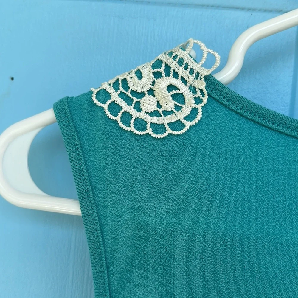 BlueTique Turquoise Lace Sleeveless Sundress size small